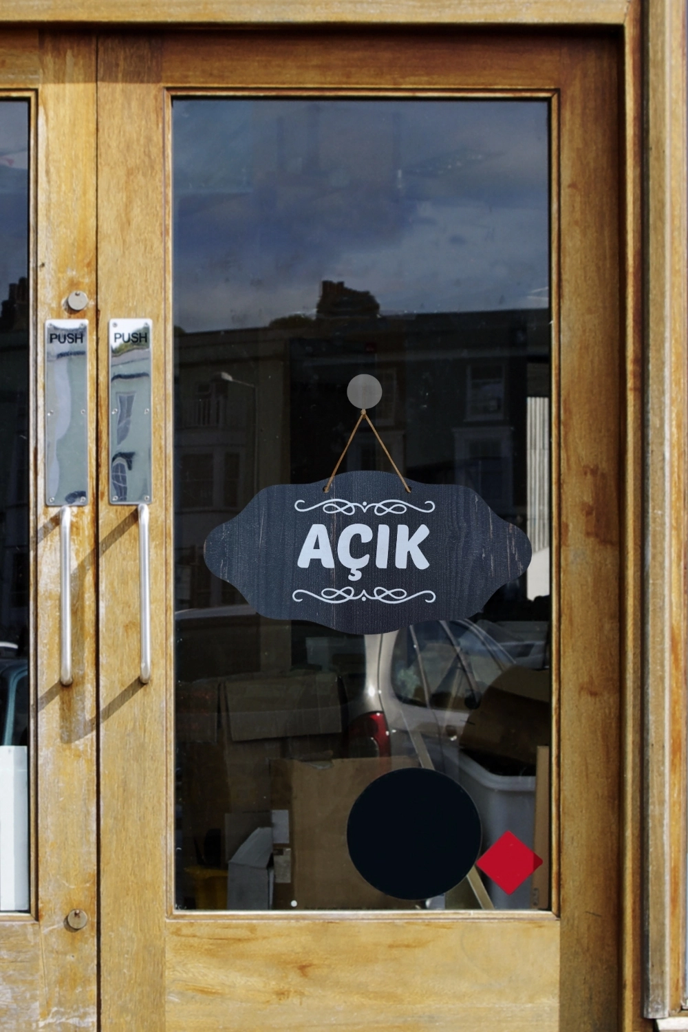 Dekoratif AÇIK-KAPALI Tabelası – Jüt İp ve Vantuz Hediyeli - Rebap