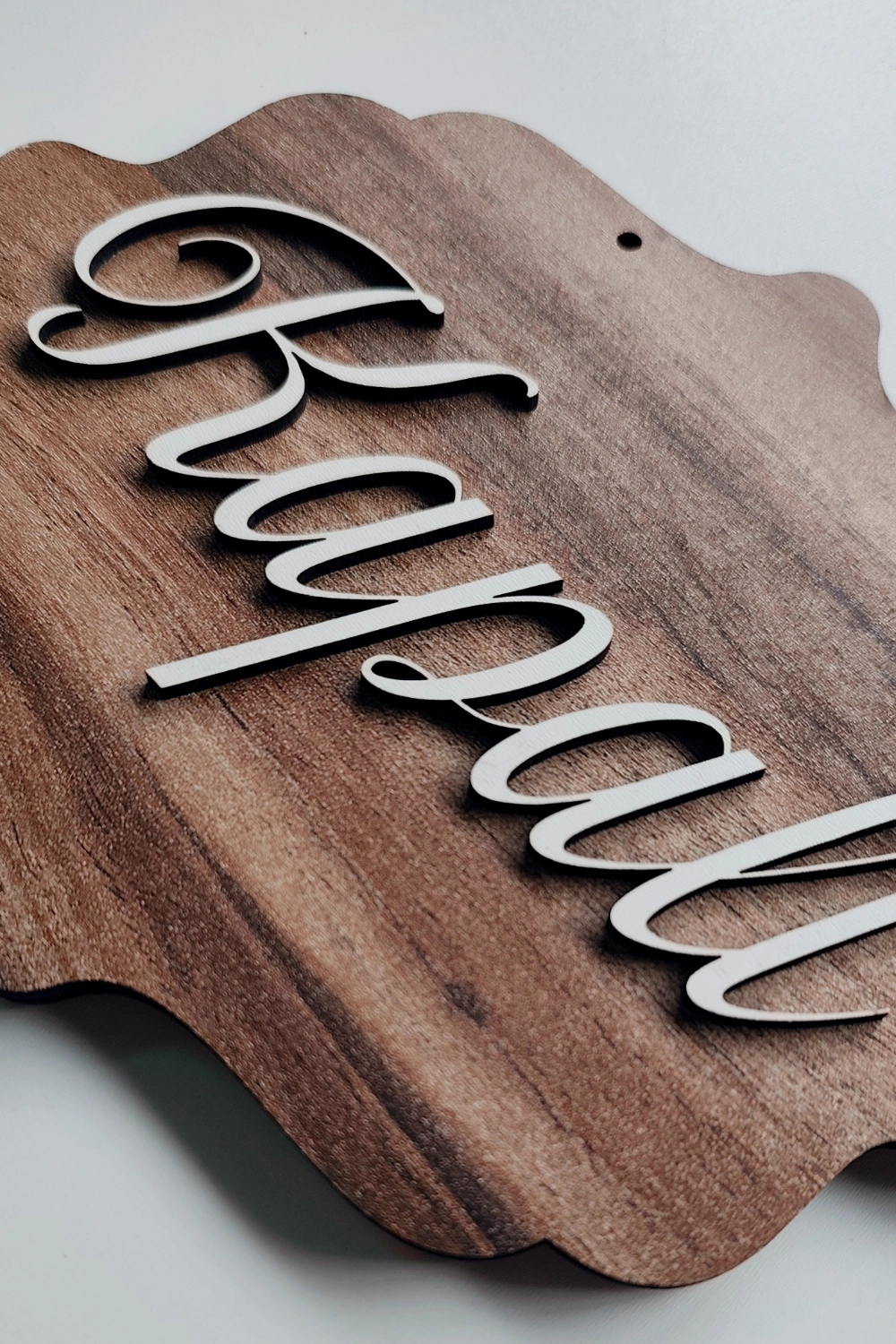 Ahşap Dekoratif Kesim Hattat Fontlu Açık-Kapalı Yazısı