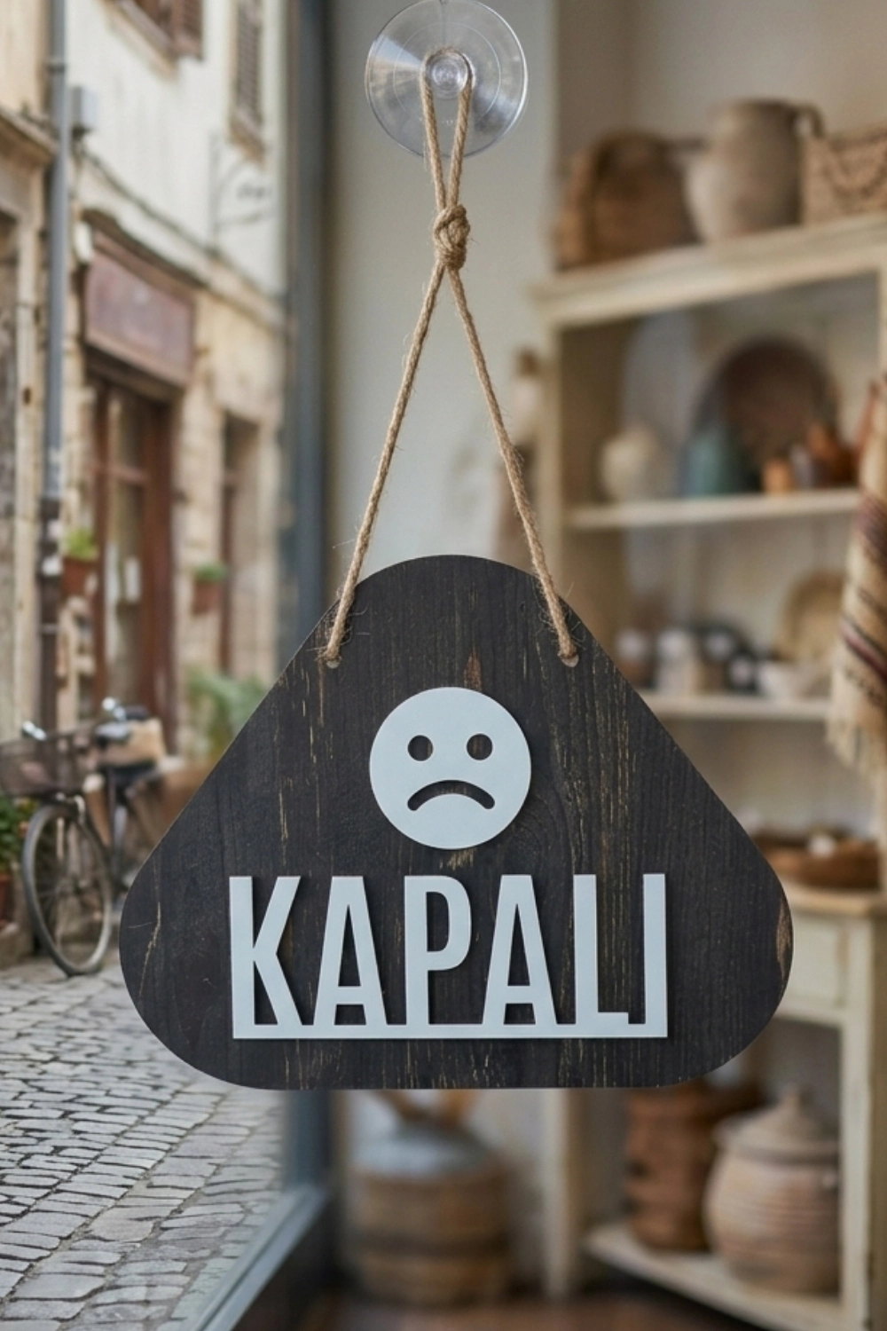 Ahşap Lazer Kesim Emoji Figürlü Açık-Kapalı Tabelası - Rebap Ahşap