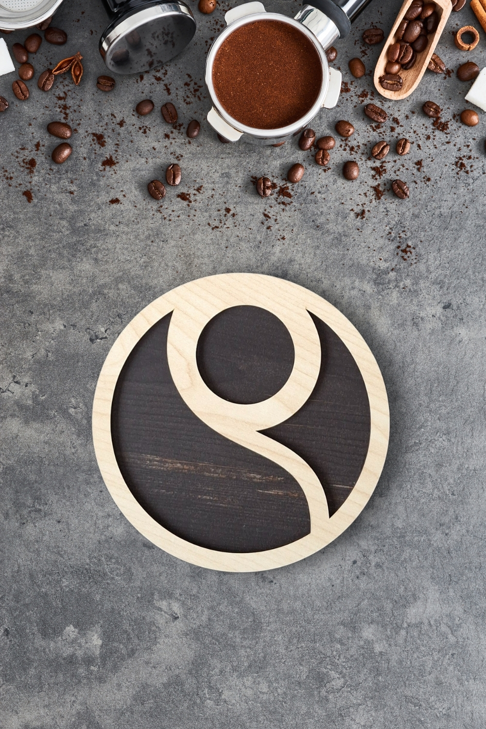 Kutaydan 6 Parça Ahşap Lazer Kesim Bardak ve Kahve Altlığı