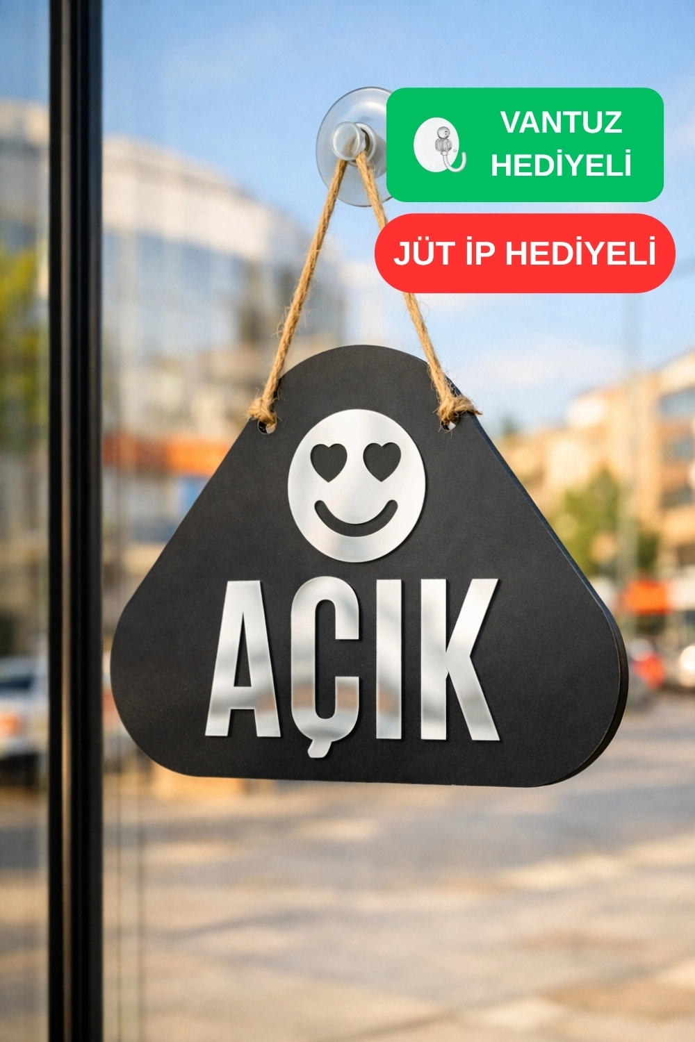 Ahşap Üzeri Gümüş Aynalı Pleksi Emoji Figürlü Açık-Kapalı Tabelası