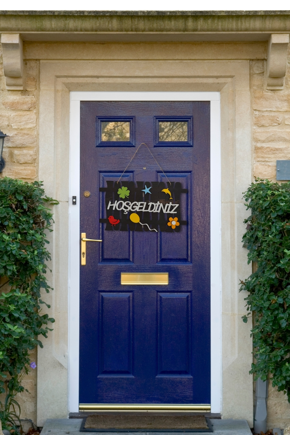 Hoşgeldiniz Yazılı Bahçe Çiti Mdf Lazer Kesim Kapı ve Duvar Süsü - Rebap Ahşap