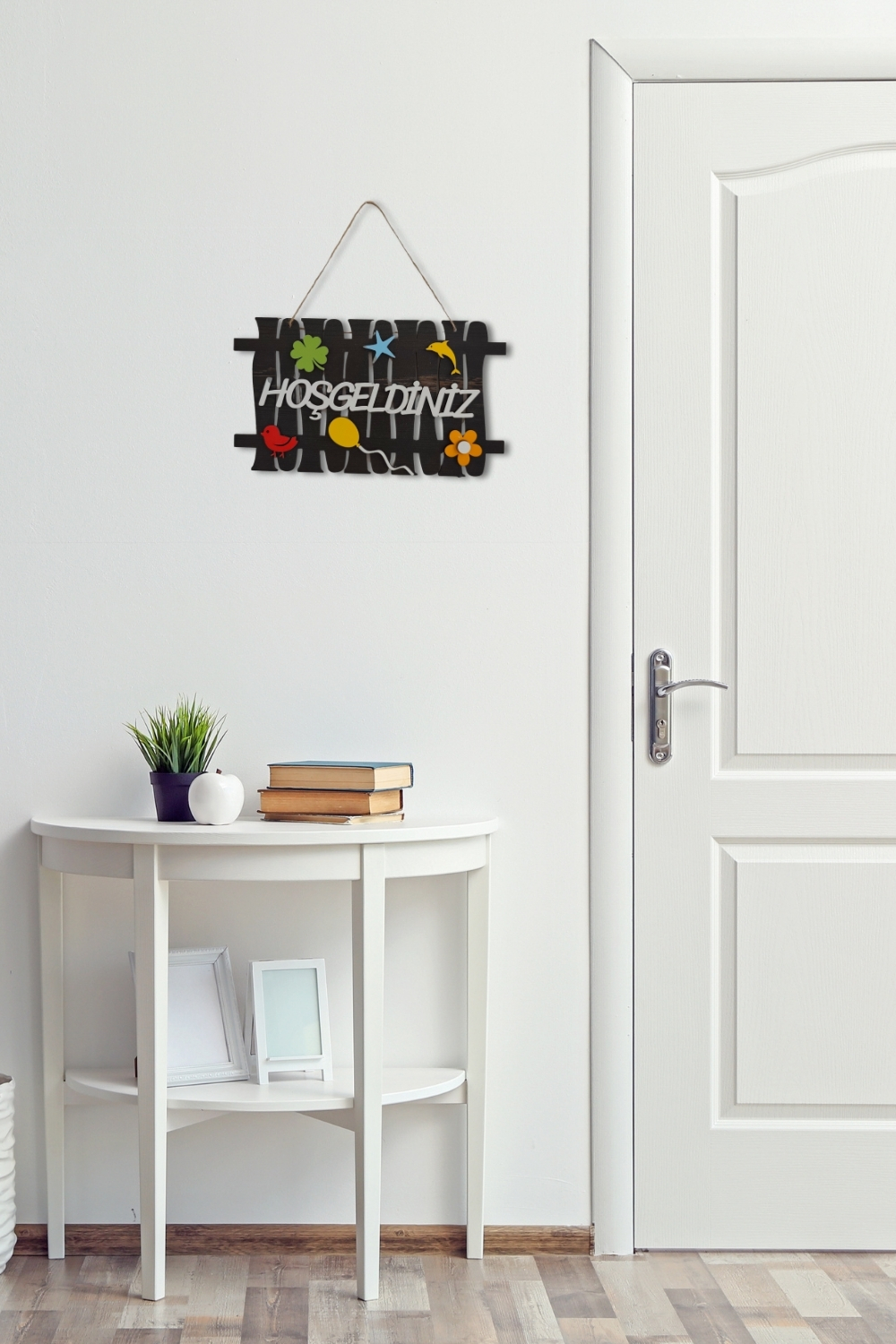 Hoşgeldiniz Yazılı Bahçe Çiti Mdf Lazer Kesim Kapı ve Duvar Süsü - Rebap Ahşap