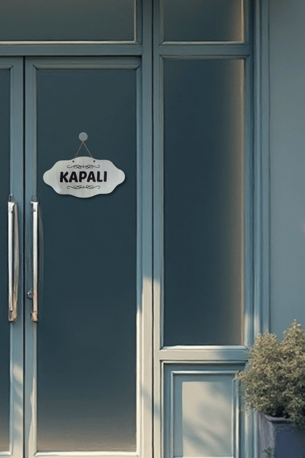 Dekoratif AÇIK-KAPALI Tabelası – Jüt İp ve Vantuz Hediyeli - Akçaağaç