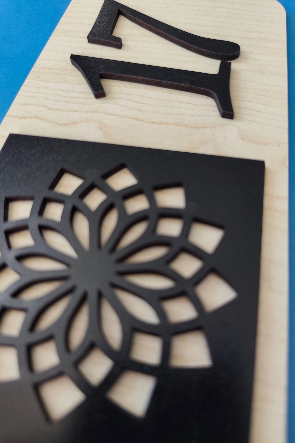 Kişiye Özel 12’li Modern Ahşap Kapı Numarası Seti | 3 mm MDF Lazer Kesim - Akçaağaç