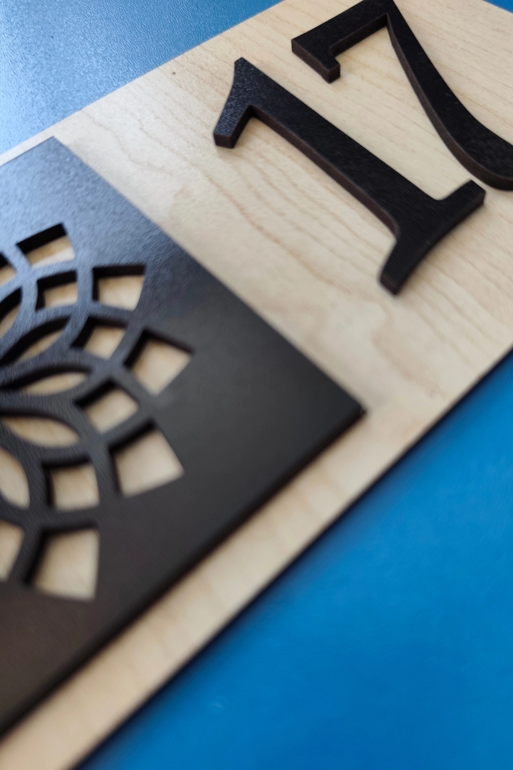 Kişiye Özel 12’li Modern Ahşap Kapı Numarası Seti | 3 mm MDF Lazer Kesim - Akçaağaç