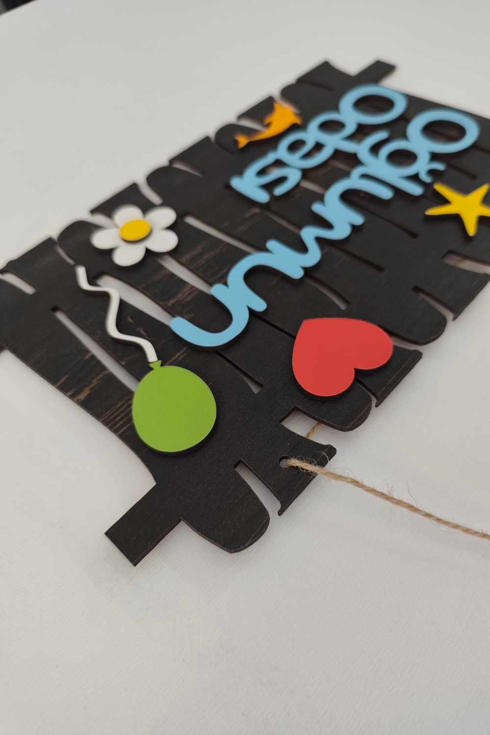 Oğlumun Odası Yazılı Bahçe Çit Figürlü Mdf Lazer Kesim Kapı ve Duvar Süsü - Rebap Ahşap