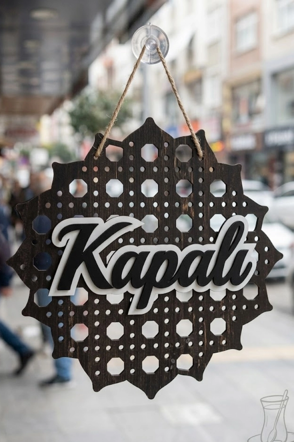 Hazeran Günebakan Desenli 5D Modern Açık/Kapalı Tabelası - Rebap Ahşap