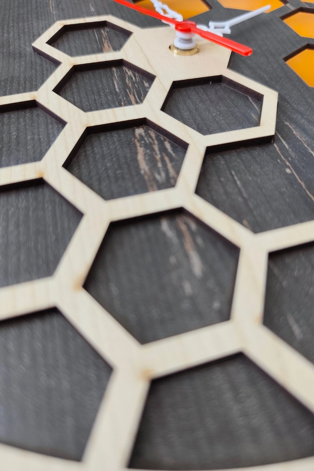 Geometrik Modern Ahşap Lazer Kesim 2D Mdf Duvar Saati