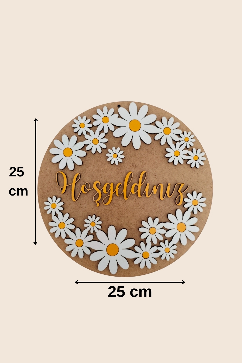 Dekoratif Haşgeldiniz Papatya Motifli Desenli Kapı ve Duvar Süsü