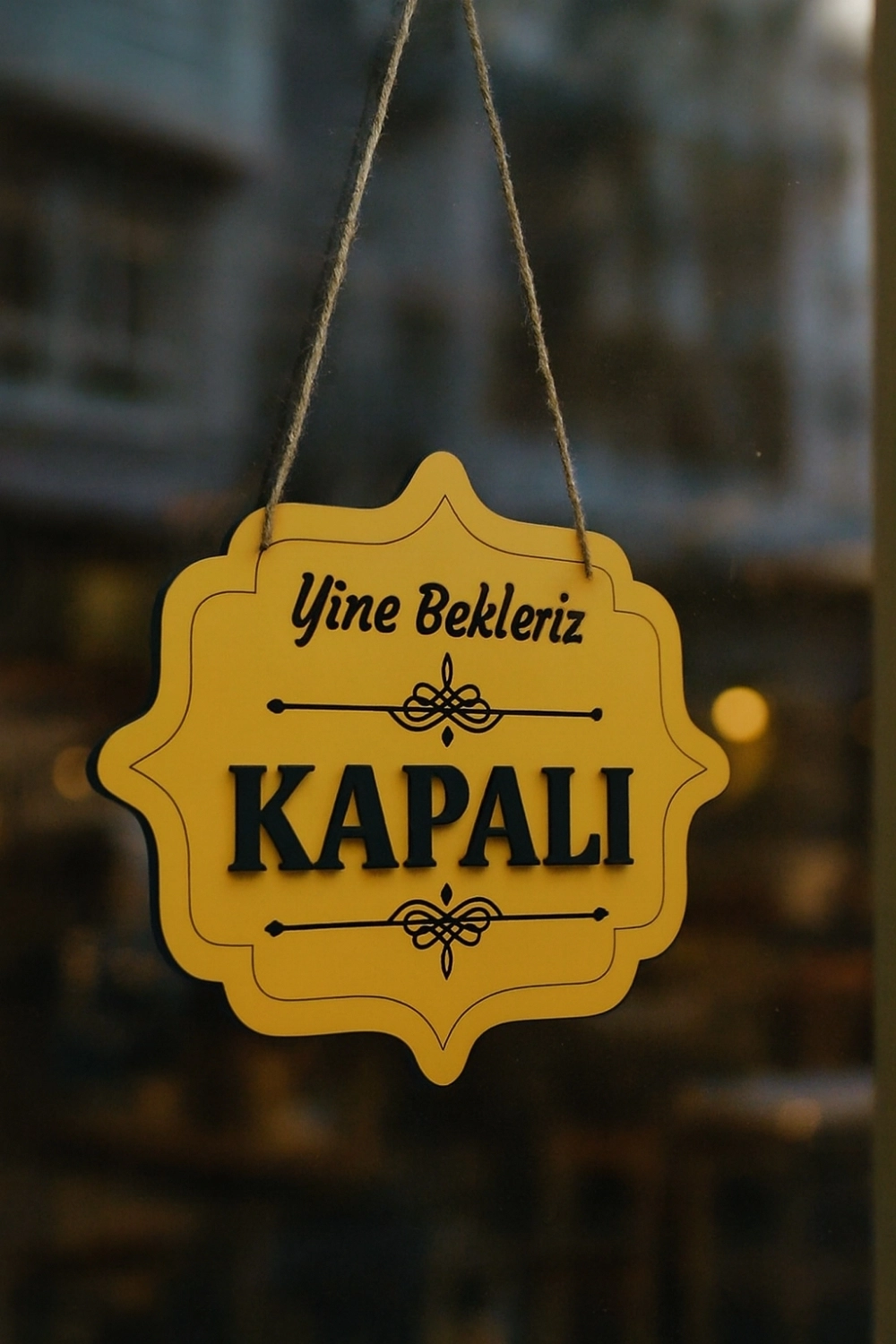 Ahşap Dekoratif Kesim Açık-Kapalı Yazısı - Turuncu