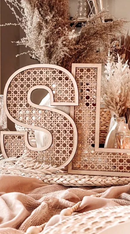 Dekoratif Rattan Desenli İsimli Kapı ve Duvar Süsü