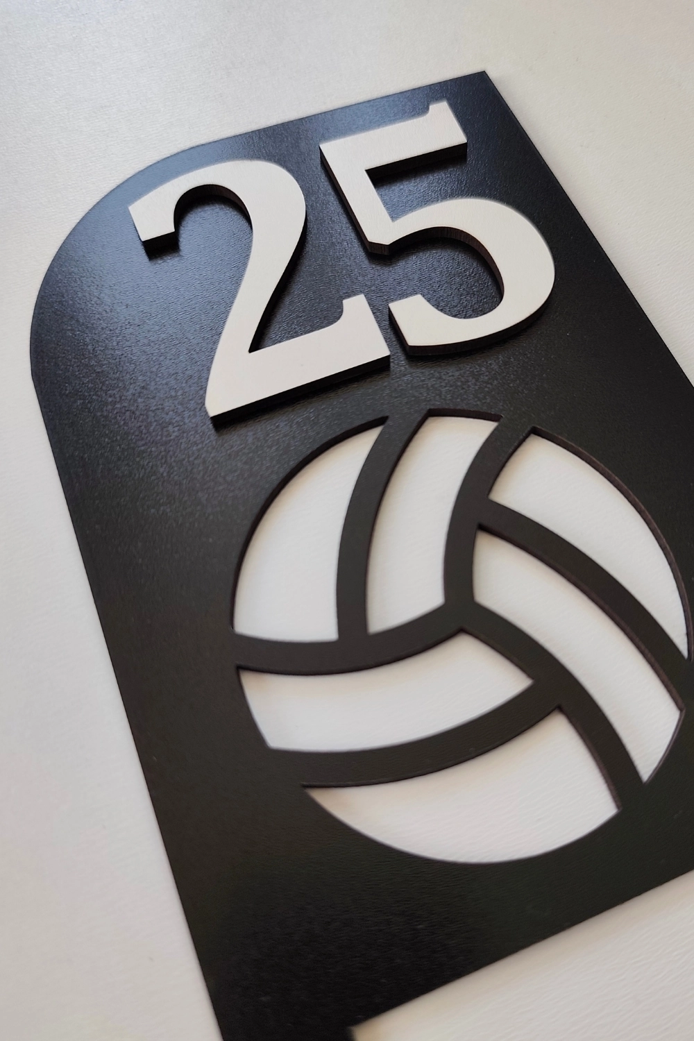 Lazer Kesim Sportif Desenli Kapı Zil Çerçevesi - Siyah