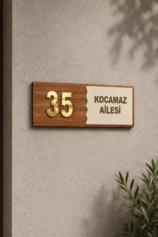 Dekoratif Kapı Numaralık Dış Kapı Numarası ve Numaralık Panosu-Kişiye Özel