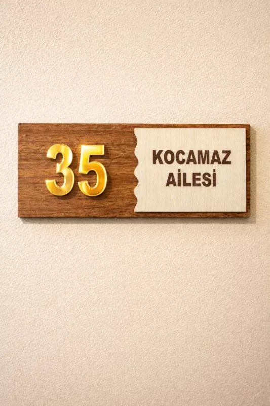 Dekoratif Kapı Numaralık Dış Kapı Numarası ve Numaralık Panosu-Kişiye Özel