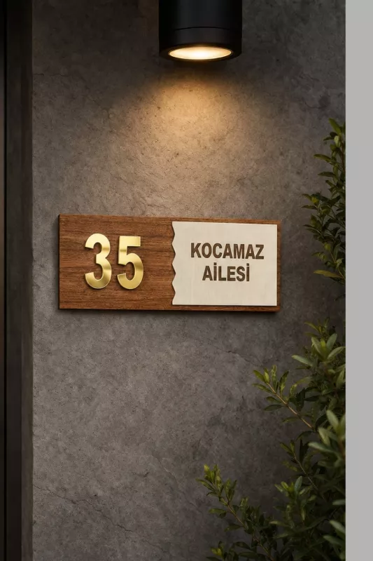 Dekoratif Kapı Numaralık Dış Kapı Numarası ve Numaralık Panosu-Kişiye Özel