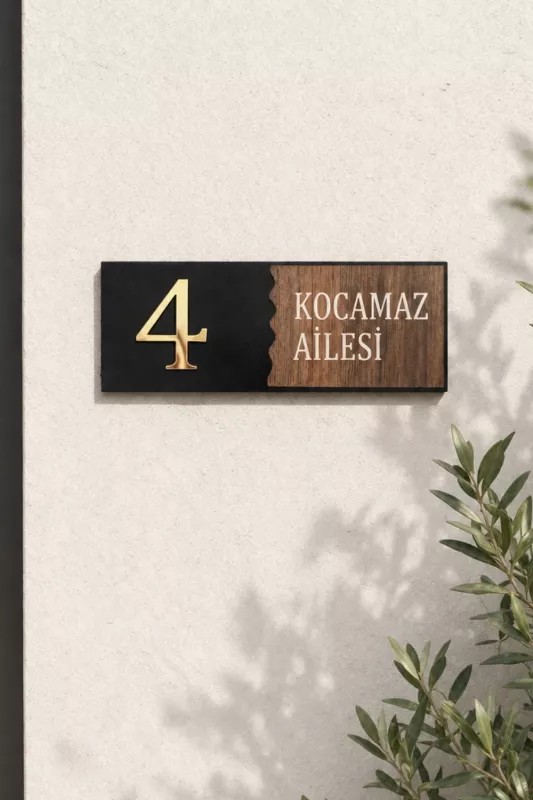 Dekoratif Kapı Numaralık Dış Kapı Numarası ve Numaralık Panosu-Kişiye Özel