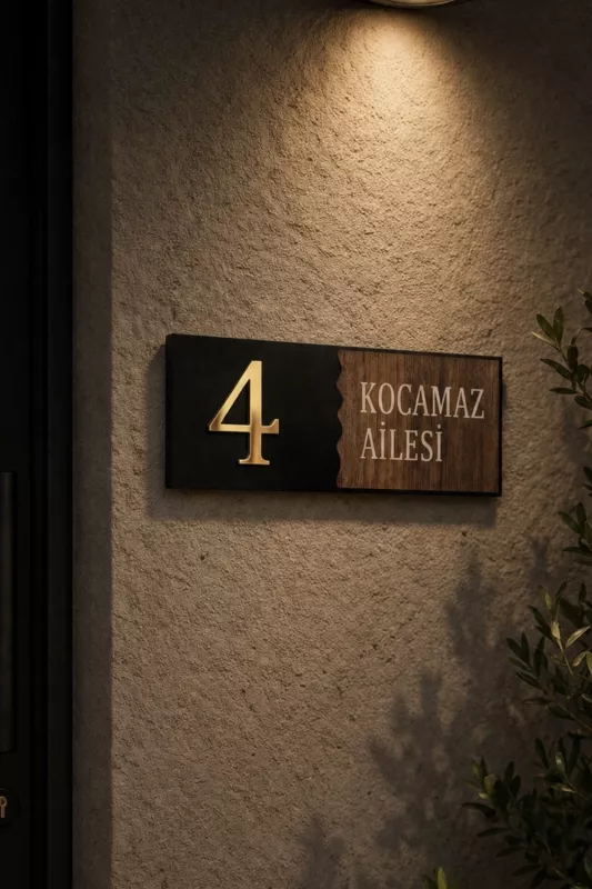 Dekoratif Kapı Numaralık Dış Kapı Numarası ve Numaralık Panosu-Kişiye Özel