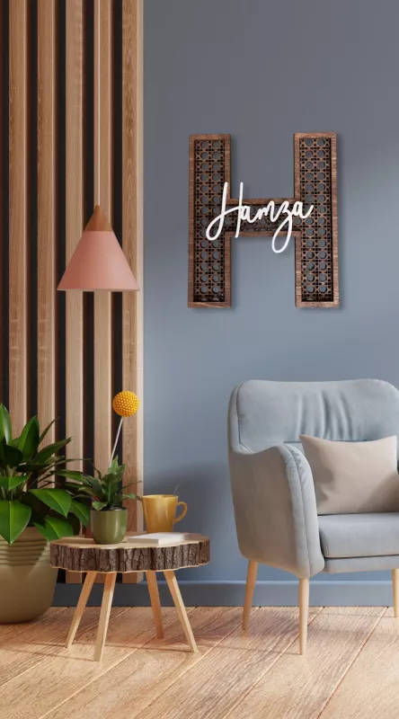 Dekoratif Rattan Desenli İsimli Kapı ve Duvar Süsü
