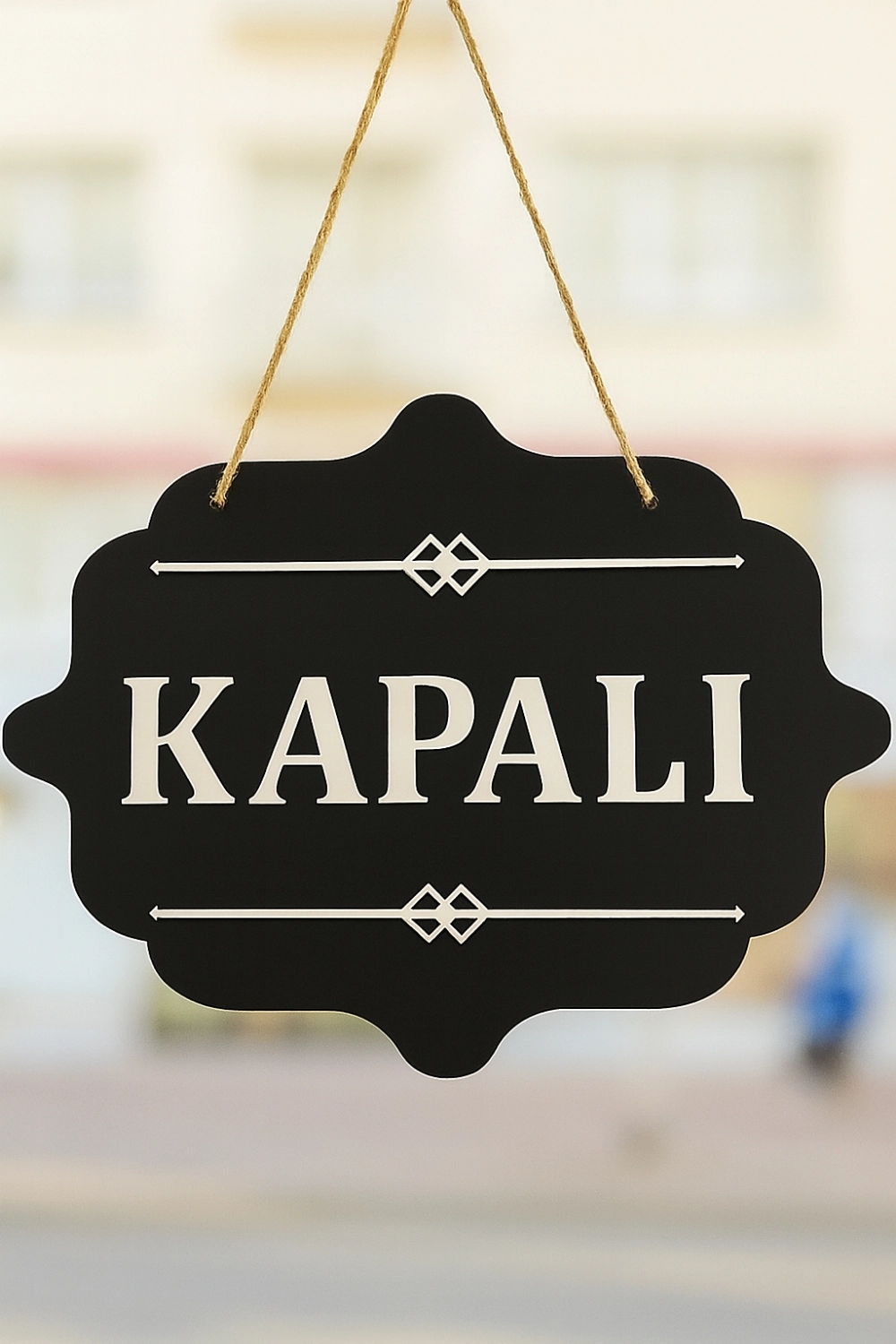 Ahşap Dekoratif Kesim Açık-Kapalı Yazısı - Siyah