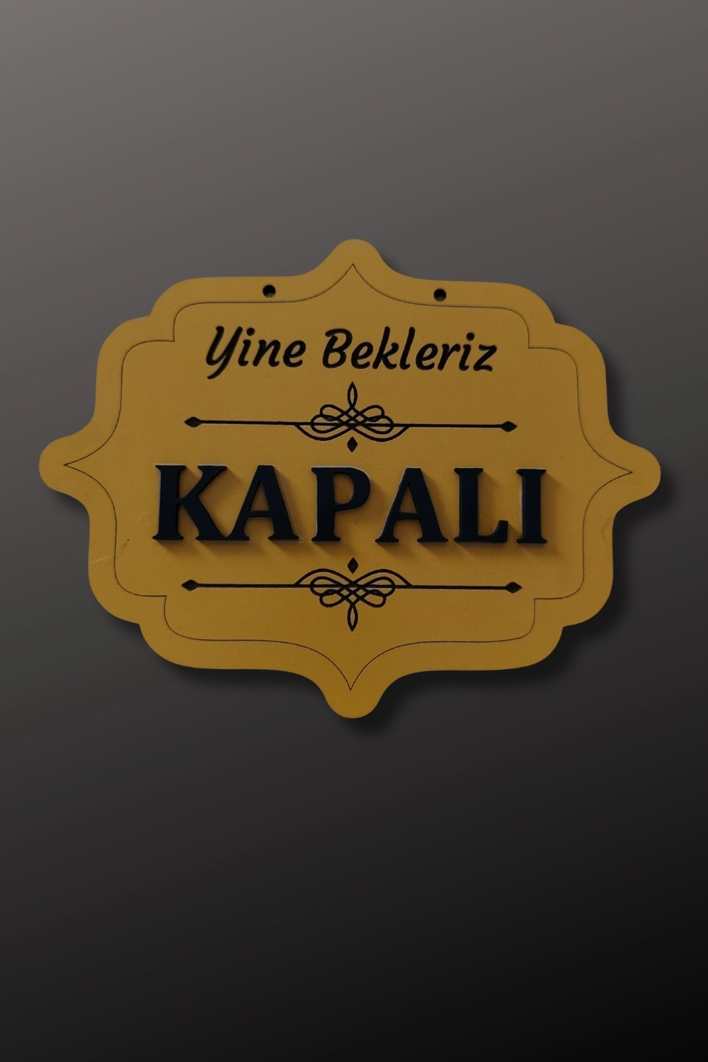 Ahşap Dekoratif Kesim Açık-Kapalı Yazısı - Turuncu