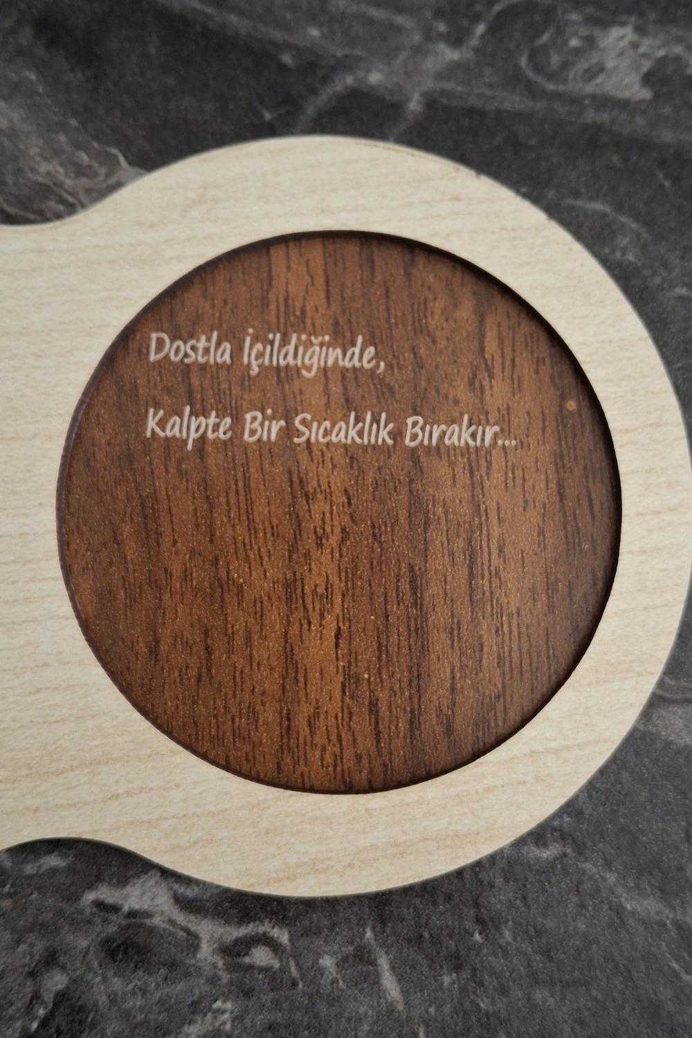 Kutaydan 6 Adet Ahşap Lazer Kesim Birinci Sınıf Mdf Kahve ve Bardak Altlığı