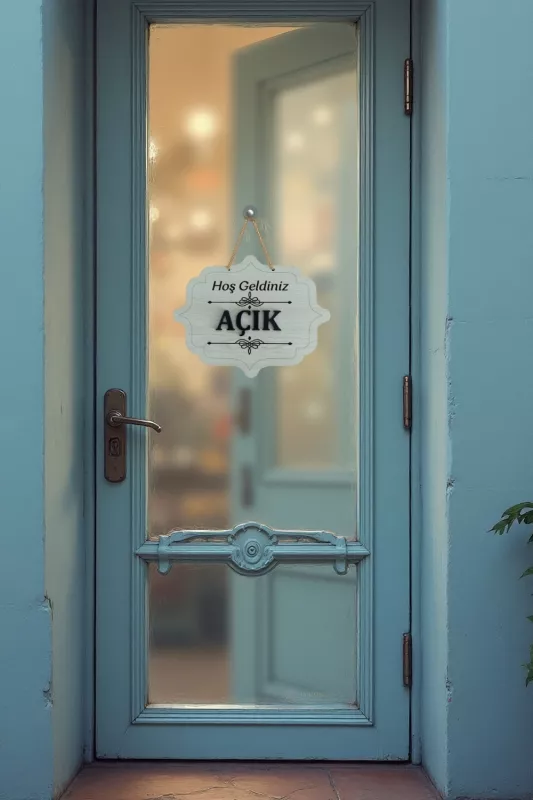 Ahşap Dekoratif Kesim Açık-Kapalı Yazısı
