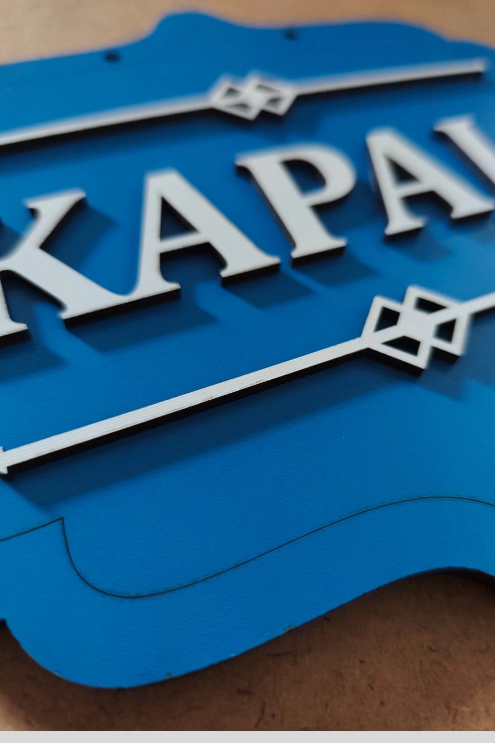 Ahşap Dekoratif Kesim Açık-Kapalı Yazısı -Saks