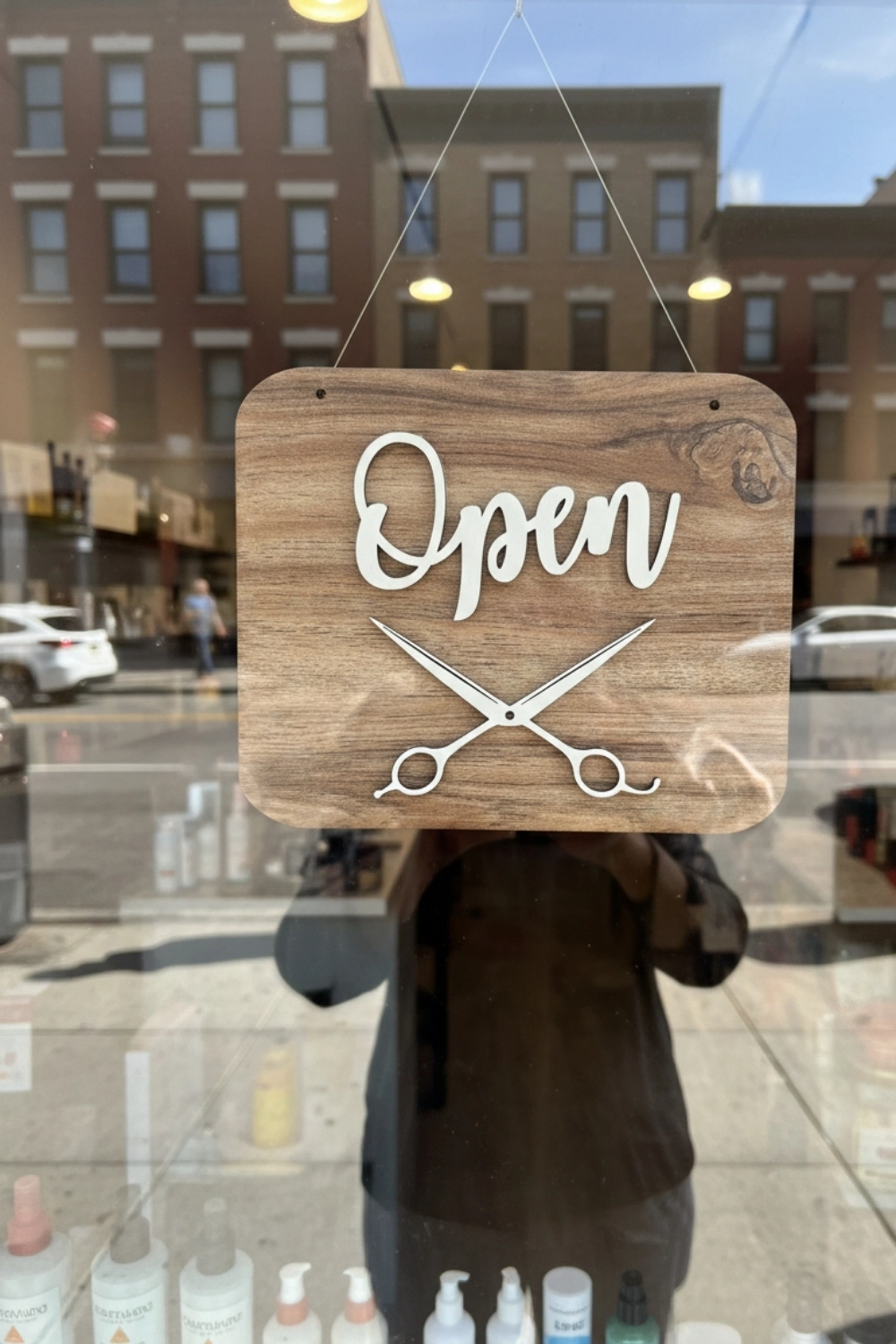 Ahşap Dekoratif Kesim Open-Closed Yazılı Tabela