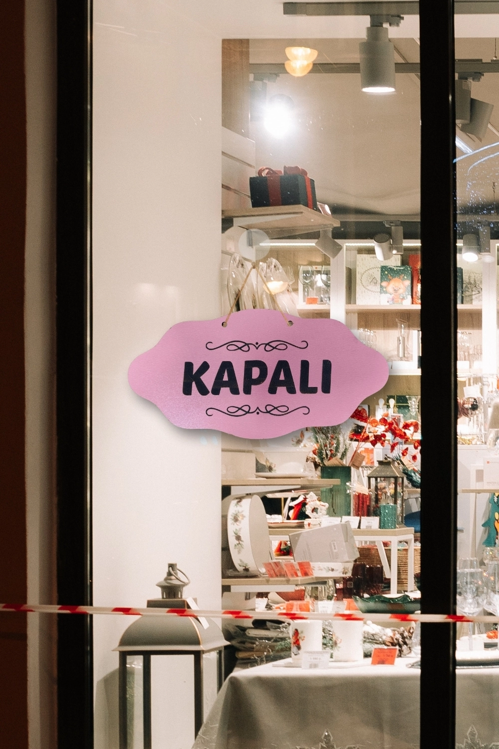 Dekoratif AÇIK-KAPALI Tabelası – Jüt İp ve Vantuz Hediyeli - Pembe