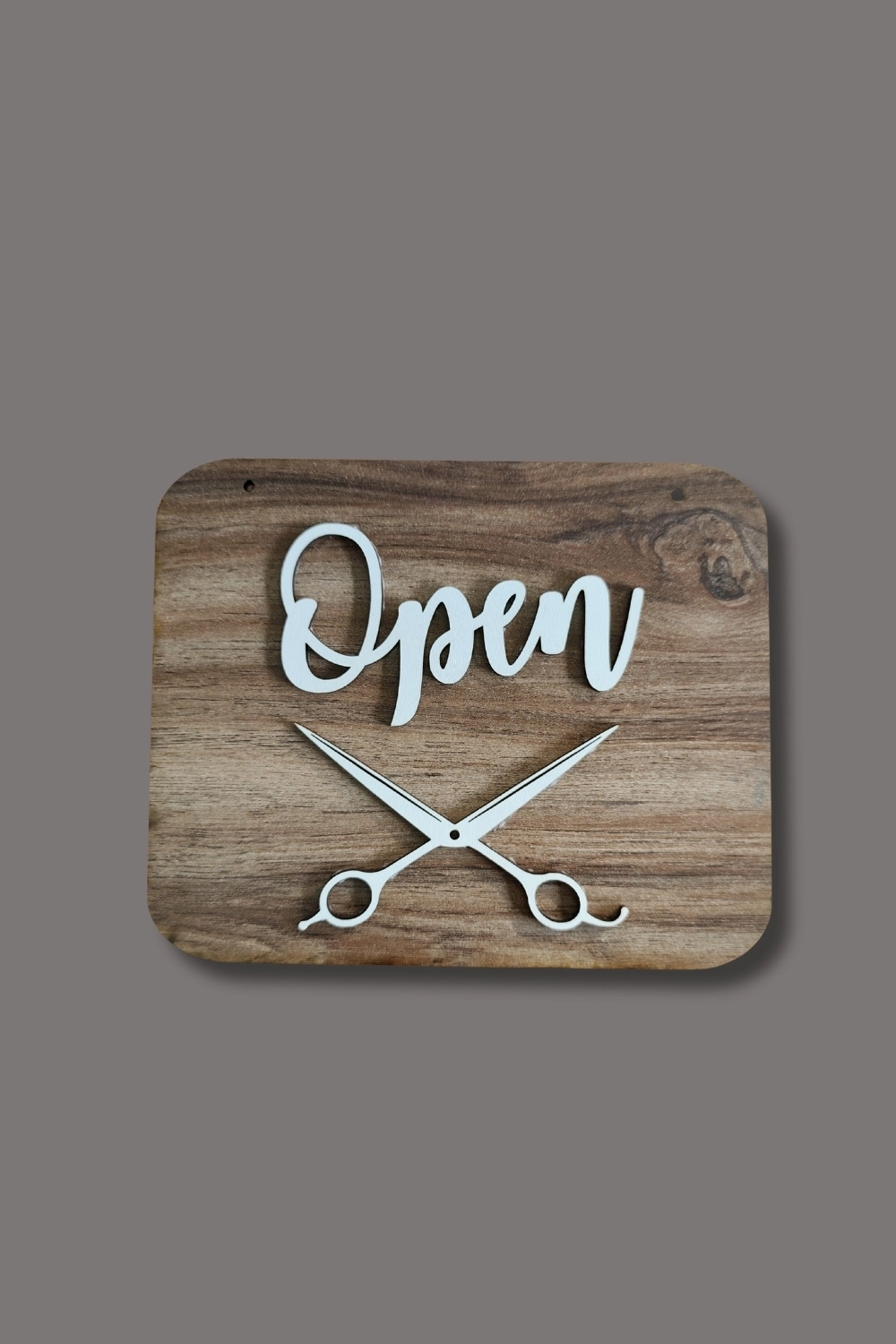 Ahşap Dekoratif Kesim Open-Closed Yazılı Tabela