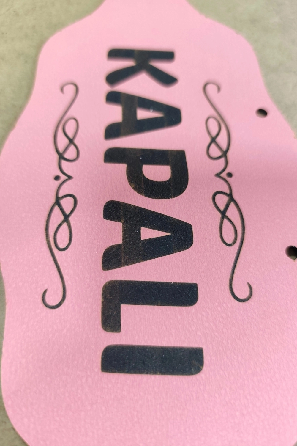 Dekoratif AÇIK-KAPALI Tabelası – Jüt İp ve Vantuz Hediyeli - Pembe