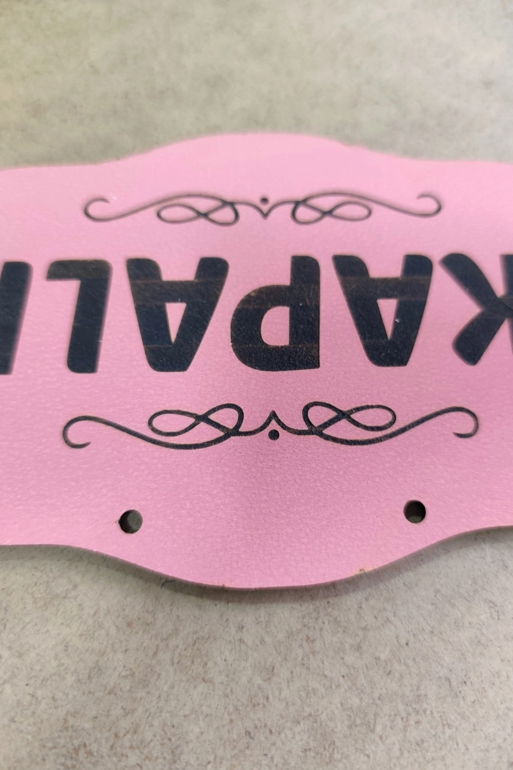 Dekoratif AÇIK-KAPALI Tabelası – Jüt İp ve Vantuz Hediyeli - Pembe