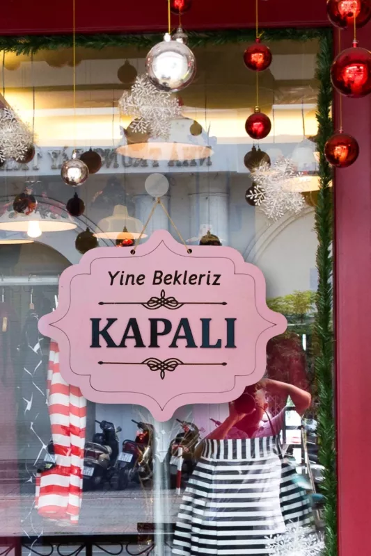 Ahşap Dekoratif Kesim Açık-Kapalı Yazısı - Pembe