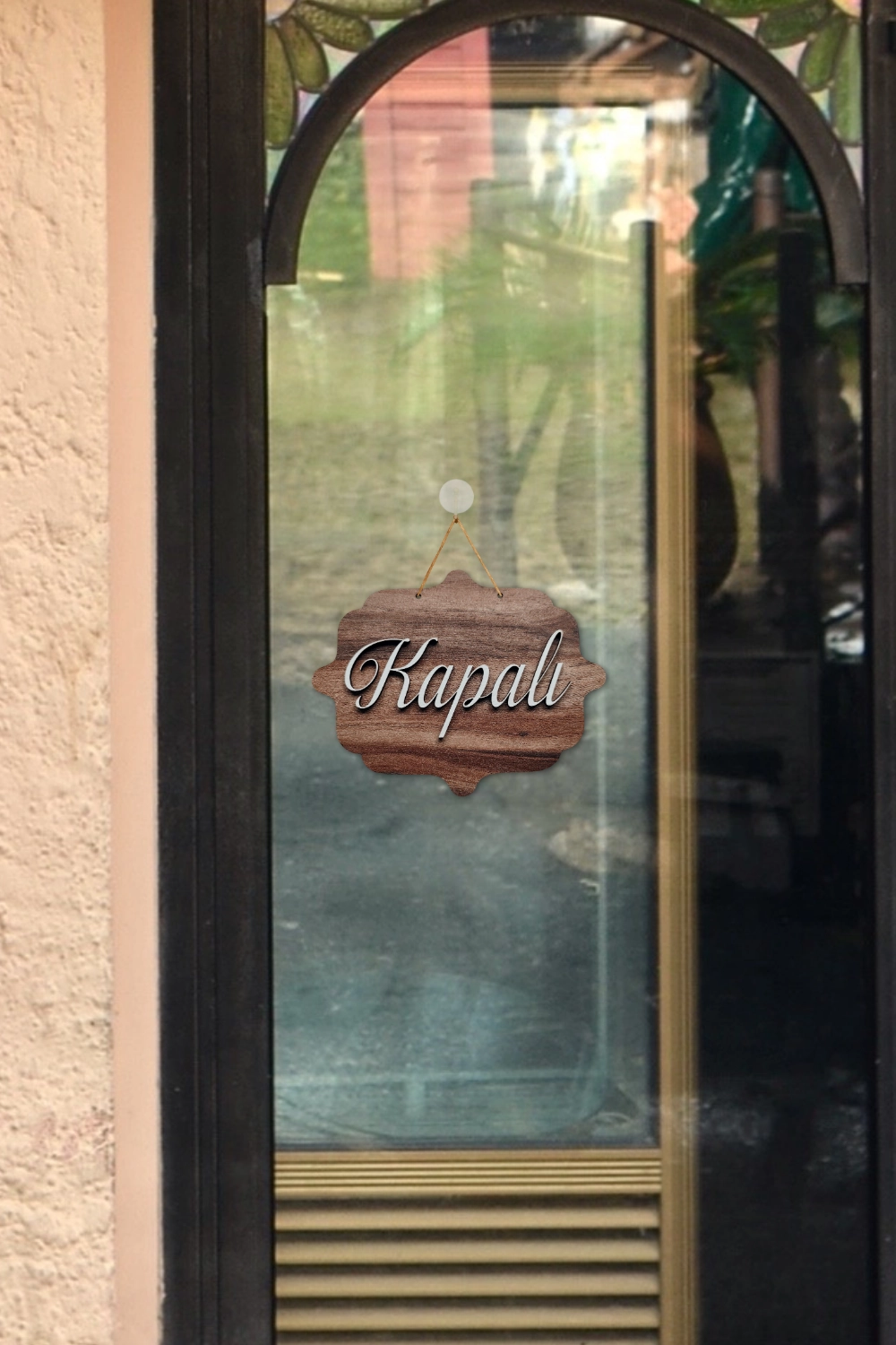 Ahşap Dekoratif Kesim Hattat Fontlu Açık-Kapalı Yazısı