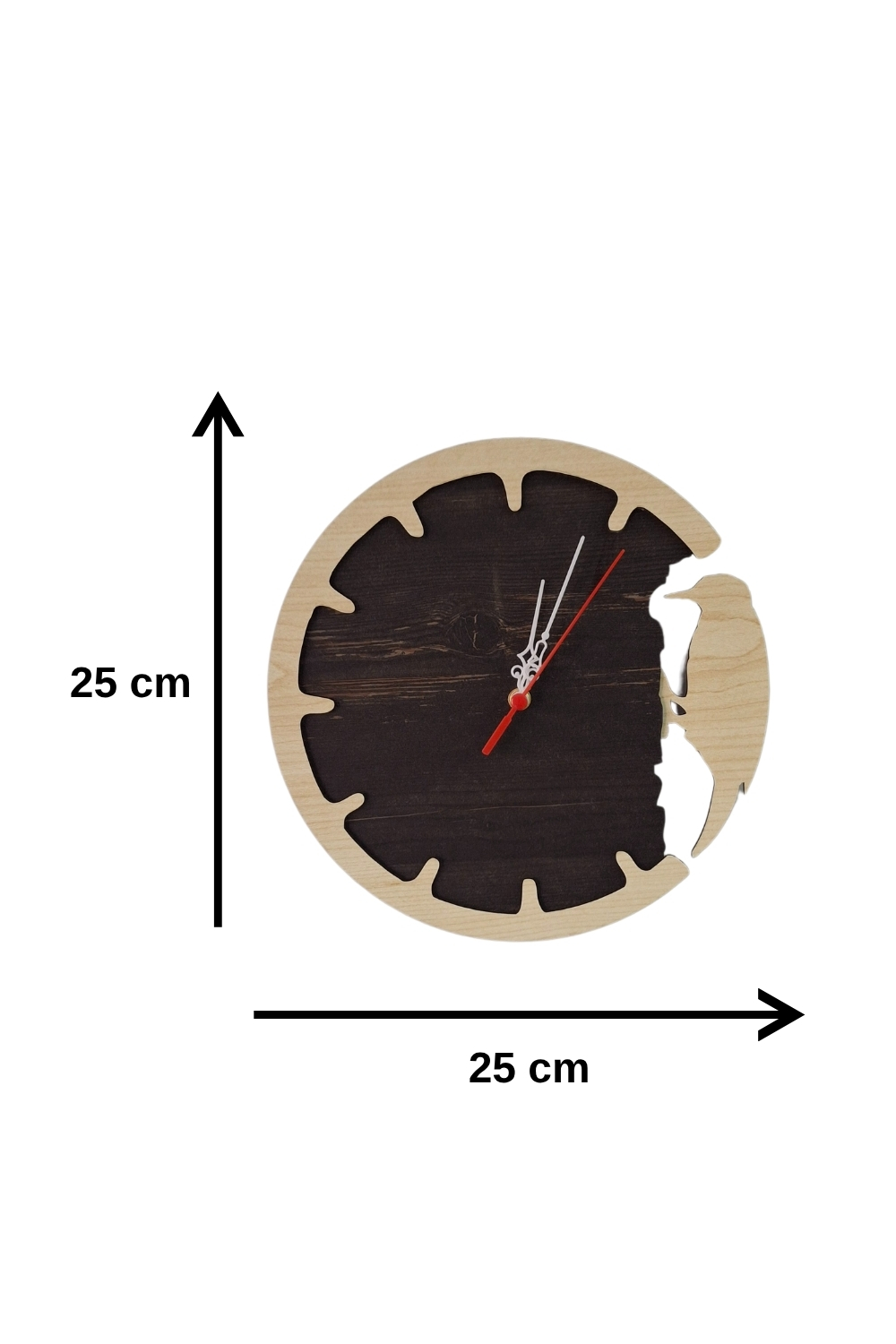 Kutaydan Ağaçkakan Figürlü Birinci Sınıf Lazer Kesim Mdf Duvar Saati - Rebap Ahşap