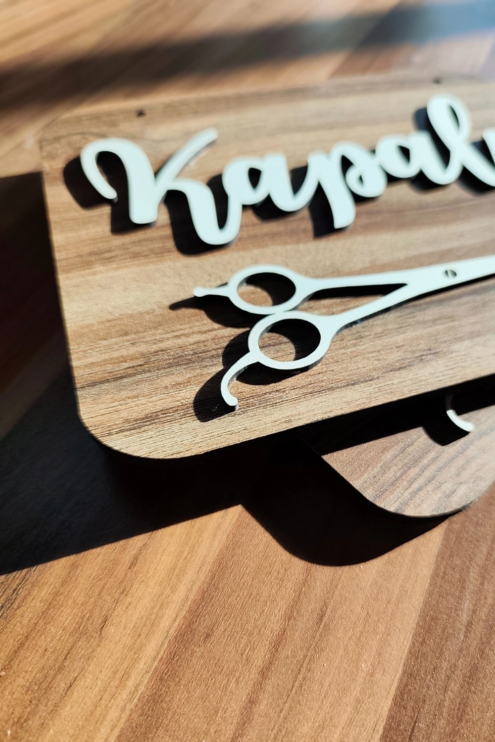 Ahşap Dekoratif Kesim Açık-Kapalı Yazılı Tabela