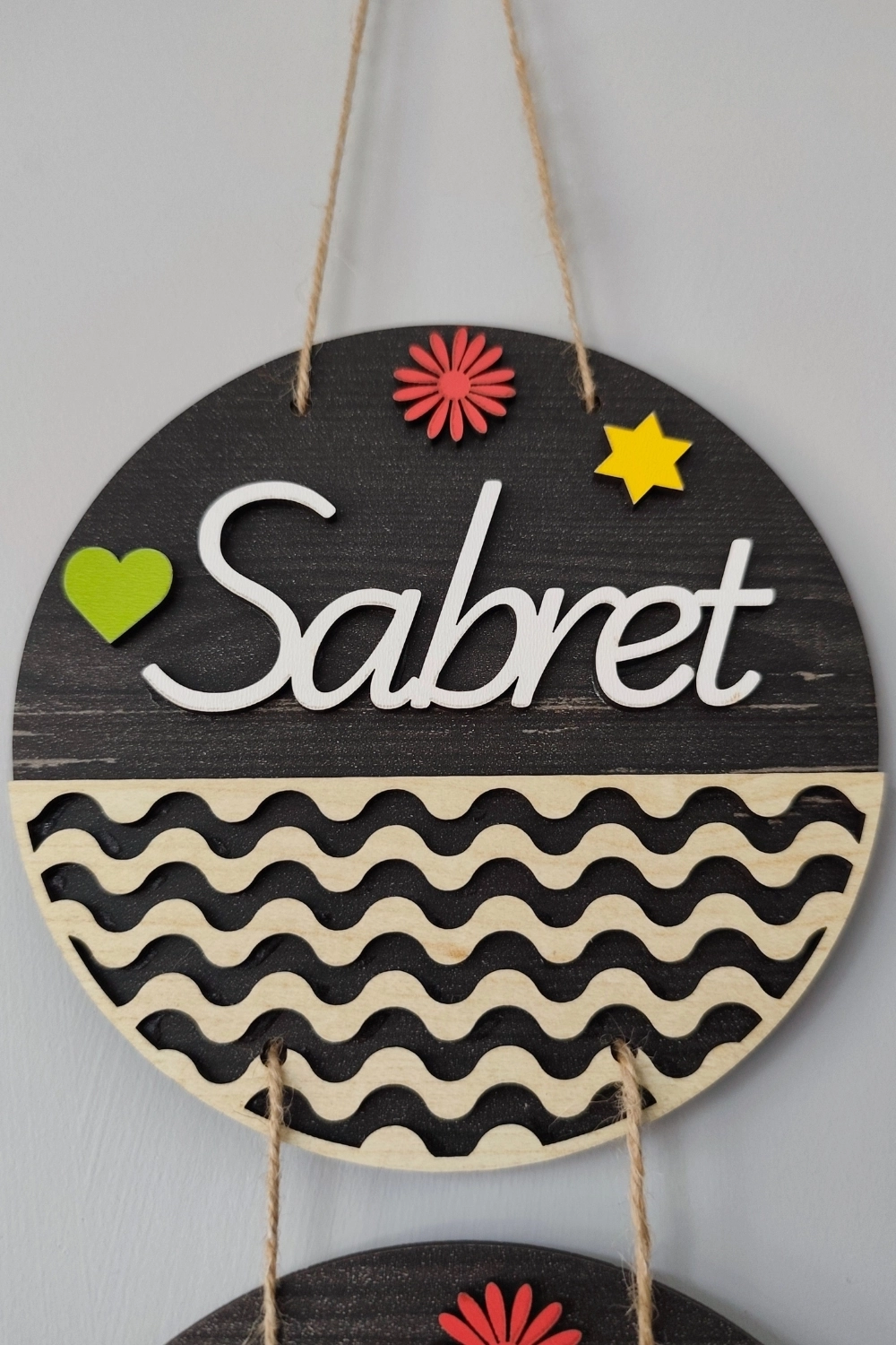 Sabret Şükret Dua Et 2D Mdf Lazer Kesim Rebap Ahşap Kapı ve Duvar Süsü