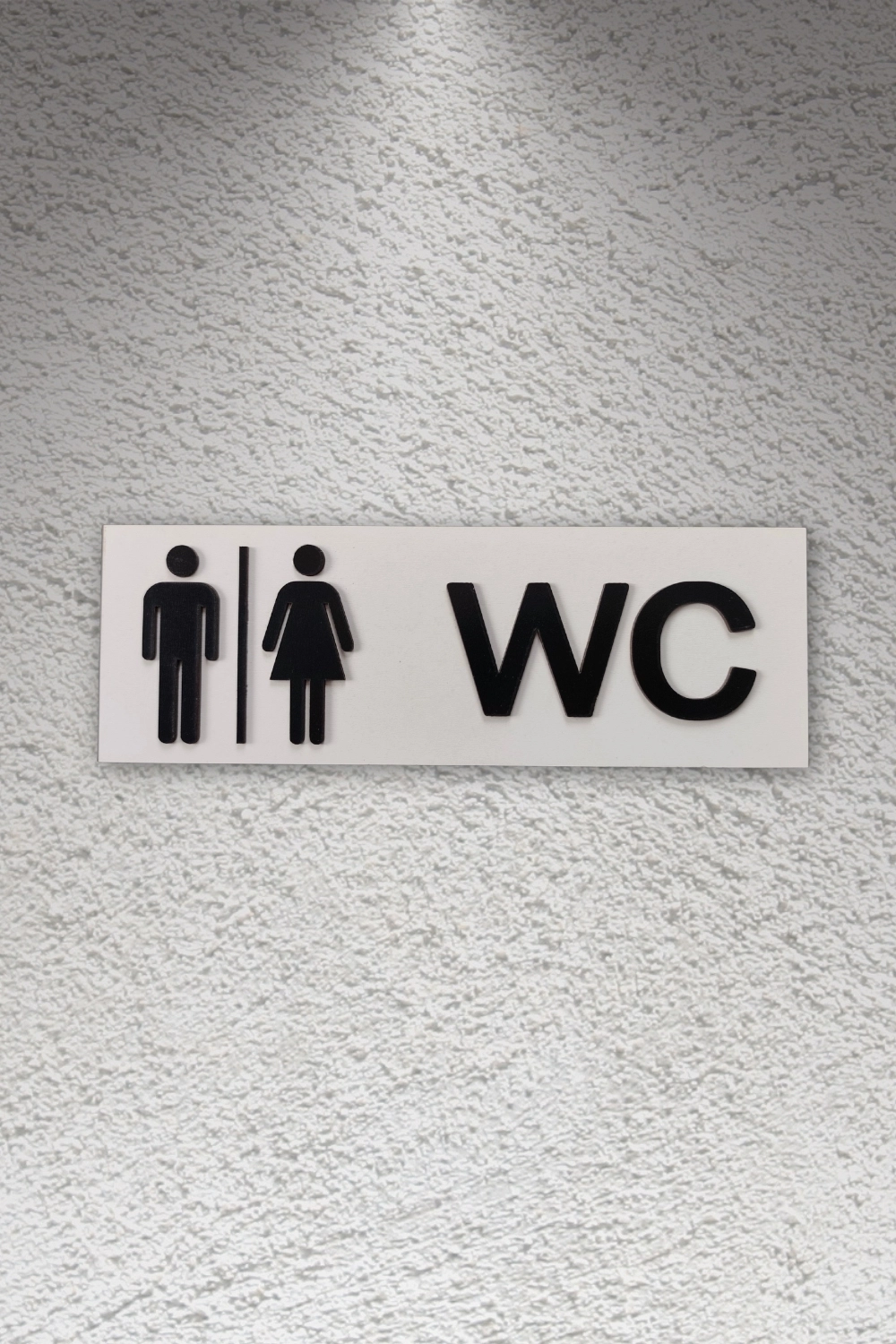 Dekoratif Ahşap 2D Kabartma Figürlü WC Tabelası - Beyaz