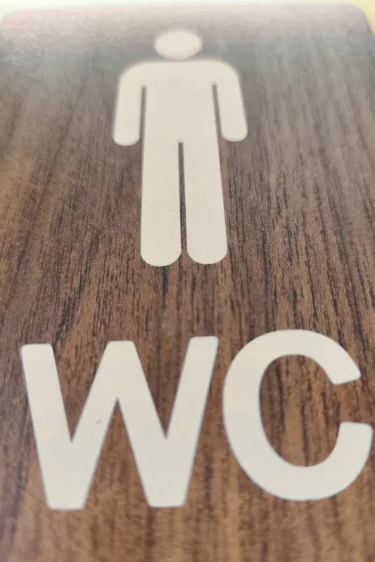 Kadın-Erkek WC Yönlendirme Levhası- İkili Set - Ceviz