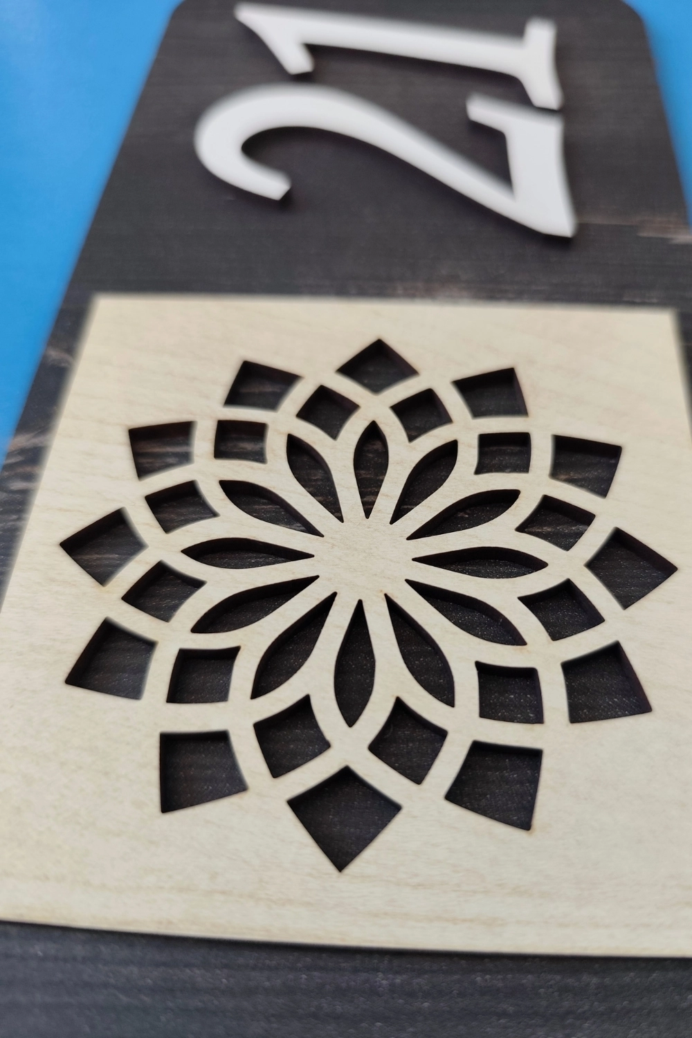 Kişiye Özel 12’li Modern Ahşap Kapı Numarası Seti | 3 mm MDF Lazer Kesim - Rebap Ahşap