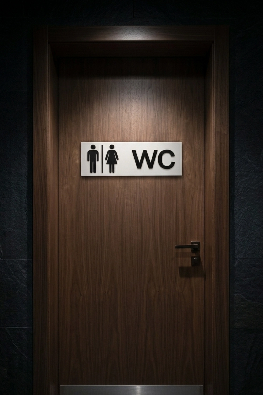 Dekoratif Ahşap 2D Kabartma Figürlü WC Tabelası - Beyaz