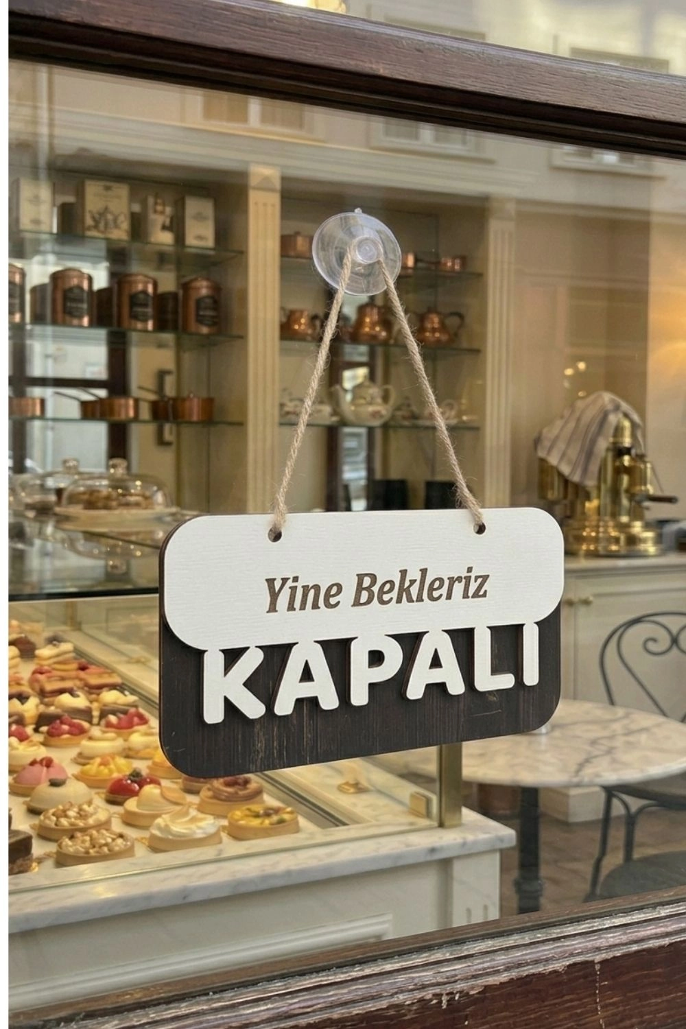 3 Katlı Modern Açık/Kapalı Tabelası - Beyaz/Rebap