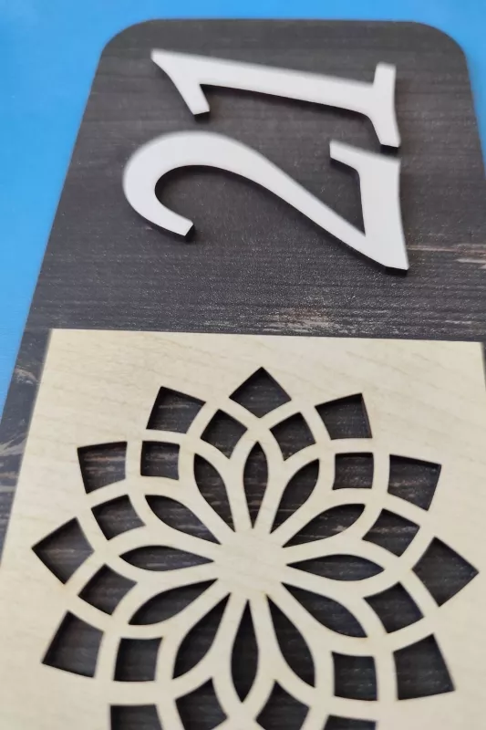 Kişiye Özel 12’li Modern Ahşap Kapı Numarası Seti | 3 mm MDF Lazer Kesim - Rebap Ahşap