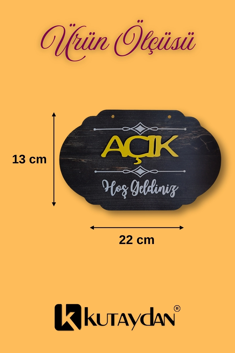 Dekoratif Ahşap 2D Açık-Kapalı Yazısı - Rebap Ahşap