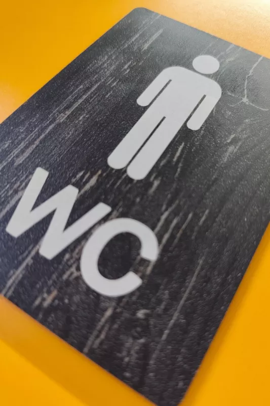 Kadın-Erkek WC Yönlendirme Levhası- İkili Set - Rebap Ahşap