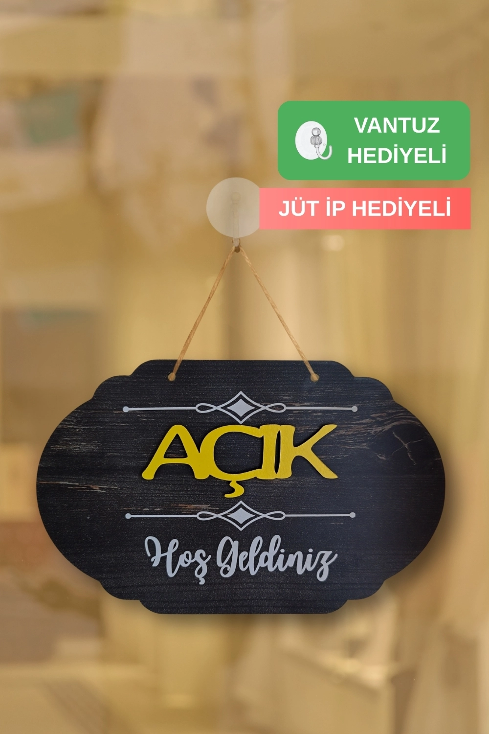 Dekoratif Ahşap 2D Açık-Kapalı Yazısı - Rebap Ahşap