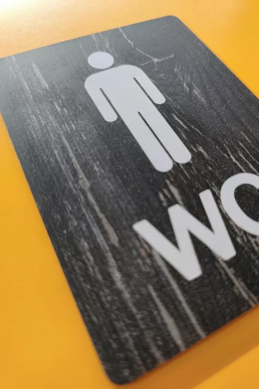 Kadın-Erkek WC Yönlendirme Levhası- İkili Set - Rebap Ahşap