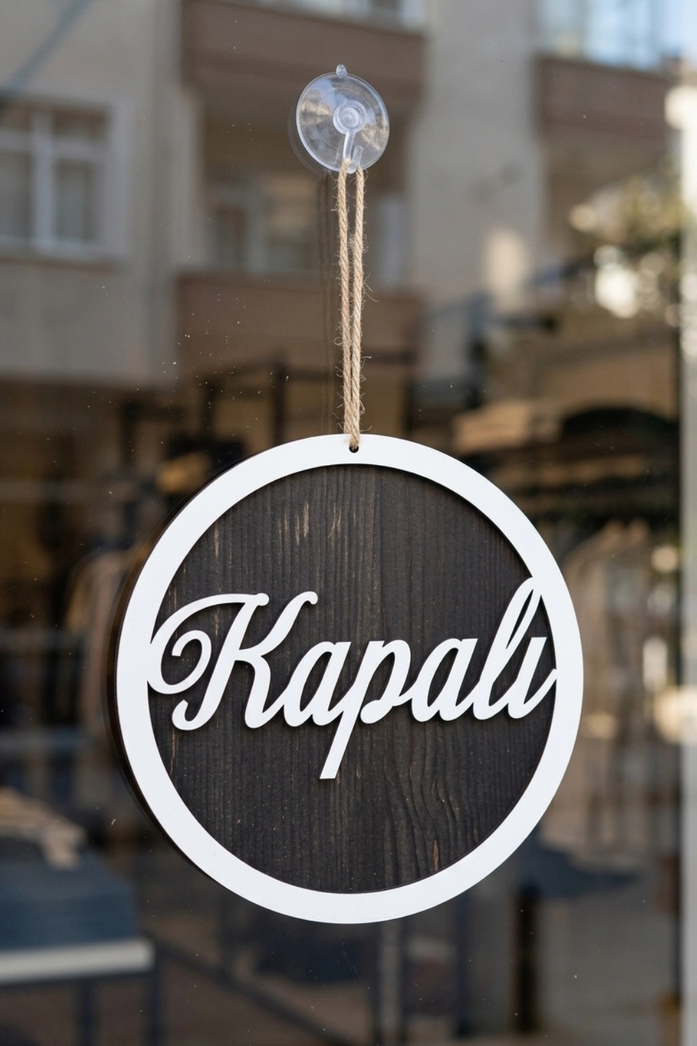 Üç Katlı El Yazılı Modern Açık/Kapalı Tabelası - Rebap Ahşap