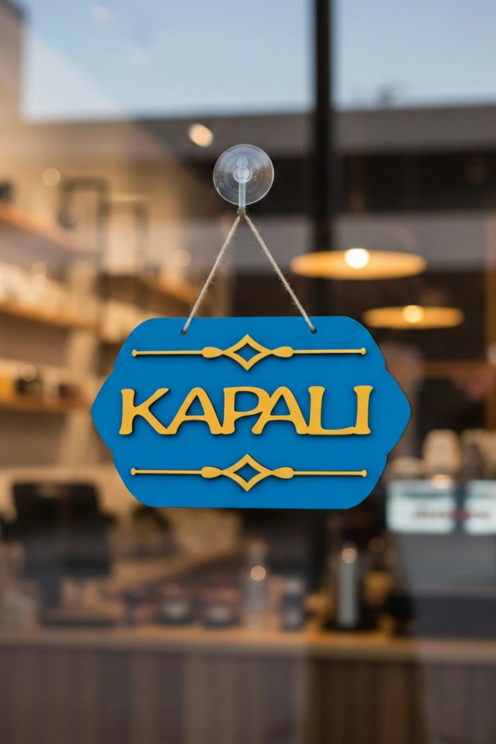 Turkuaz Ahşap Butik Açık/Kapalı Tabelası - Akrilik Boyalı Özel Tasarım